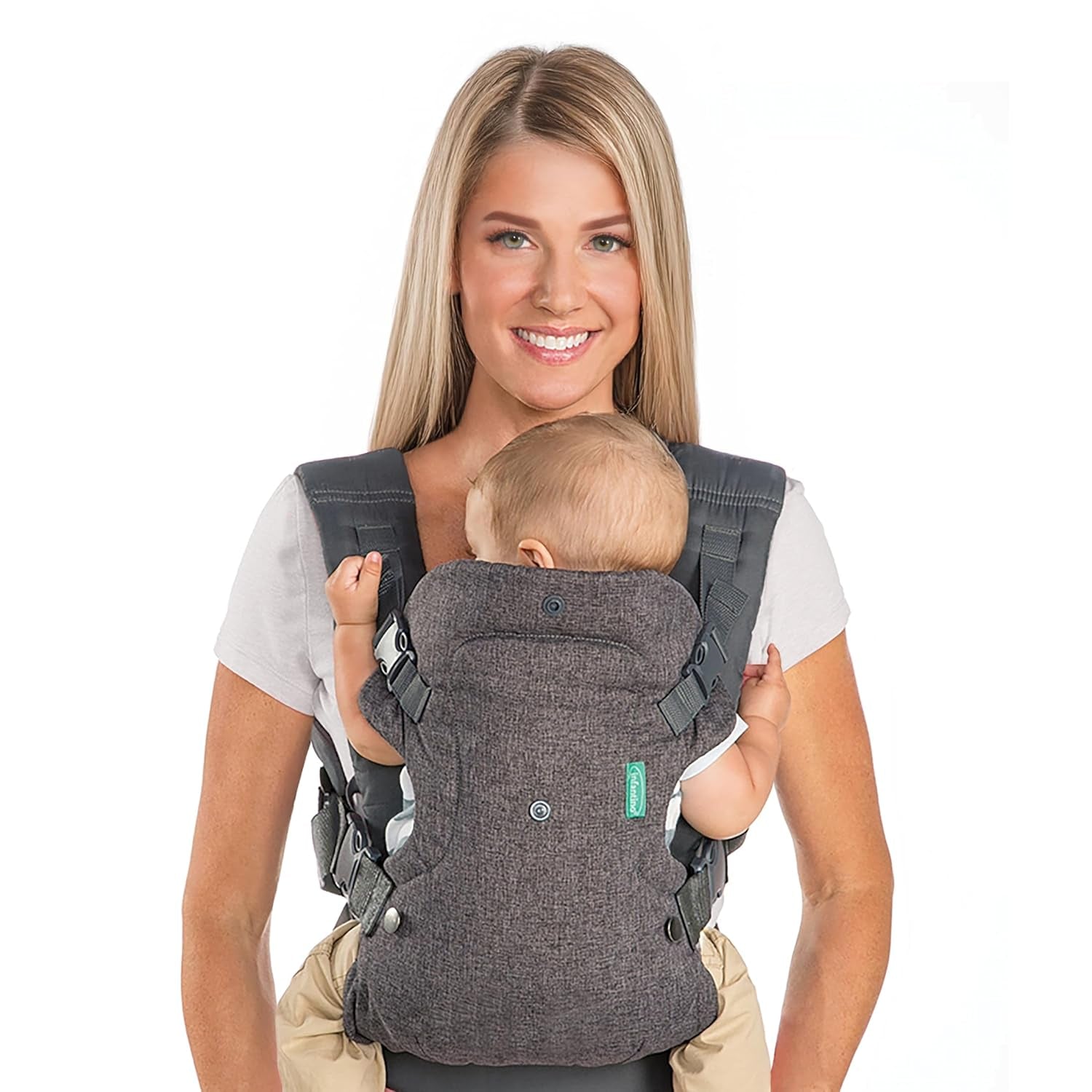 Flip 4-In-1 Convertible Baby Carrier, Adjustable, Ergonomic Babywearing, Registry Essential, Baby Carrier for Newborn to Toddler, Gray