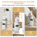 Portable Bottle Warmer - Travel-Easy,6-Speed Temperature Control,Comfortsble Baby Feeding On-The-Go,Battery-Powered Waterless Milk Warmer
