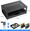 Desk Organizers and Accessories, Monitor Stand with Drawer and 2 Pen Holder, Desktop Organizer Suitable for Offices and Dormitories (Black)