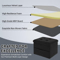 Small Storage Ottoman Foot Rest, Velvet Ottoman with Storage and Side Pocket, Black Foot Rest for Couch, Foldable Footstool for Chair, Living Room&Dorm, 16"X12"X12"