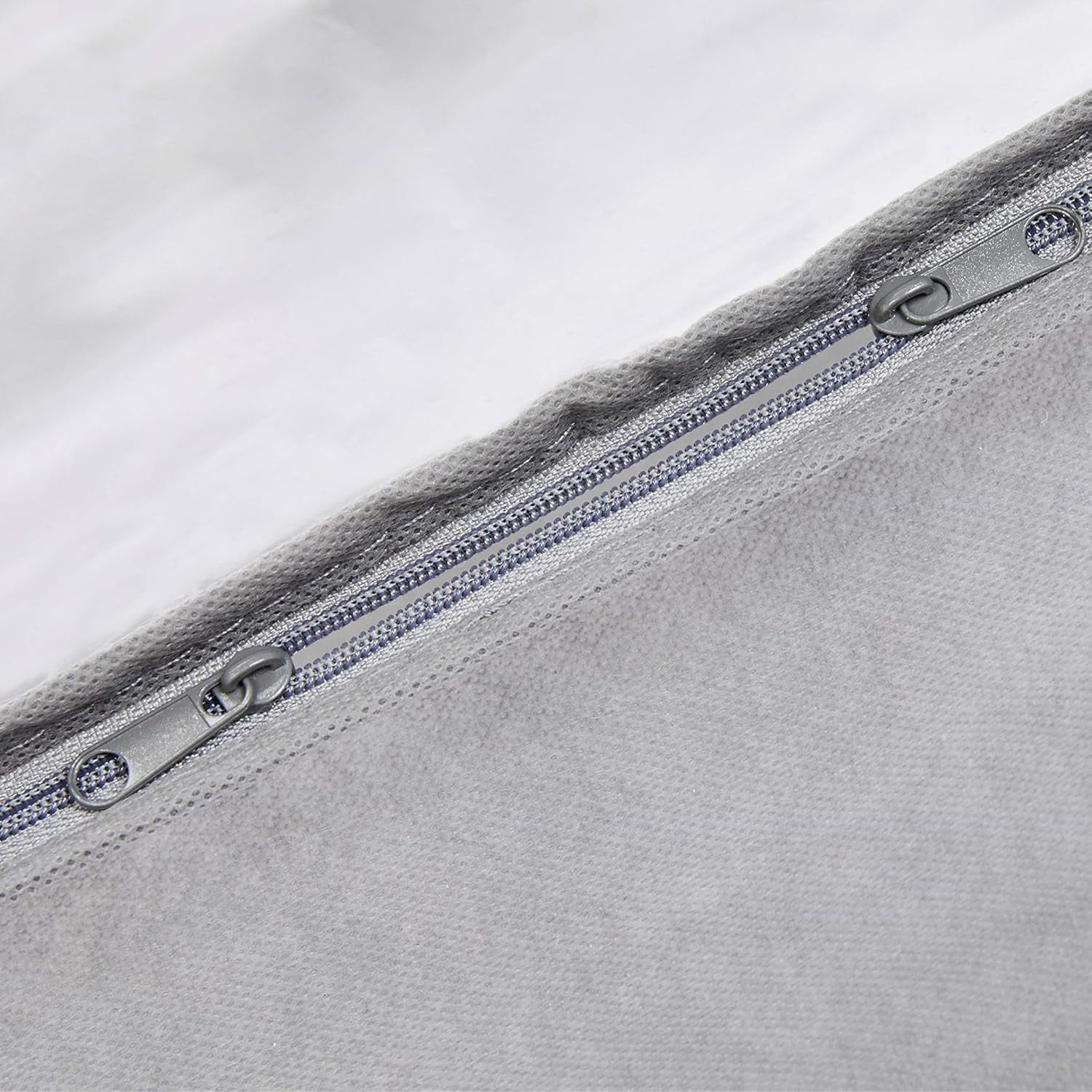 under Bed Storage Bags for Clothes and Blankets, Foldable Fabric Zipper Container with Clear Window and Reinforced Handles, Space Saving, 18 X 42 X 6 Inches, Gray, 2-Pack