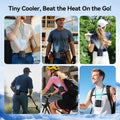 AI Portable Rechargeable Waist Fan with Ice Cooler, 24H Max Cooling, 100-Speed 20000RPM Turbo Cooling Battery Personal Fan, Hands-Free Shirt/Belt/Neck Fan for Work Outdoor Travel, Black