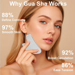 Stainless Steel Gua Sha Tool & Lymphatic Drainage Face Brush Set,  Facial Massage Kit for Jawline Sculpting Puffiness Lifting Relaxation, Contour Face Brush with Storage Case