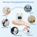 Bottle Warmer, Fast Heating Portable Bottle Warmer with 2 Adapters, Smart Temperature Control, LCD Display, Leak-Proof, Cordless Baby Bottle Warmer for Breastmilk or Formula