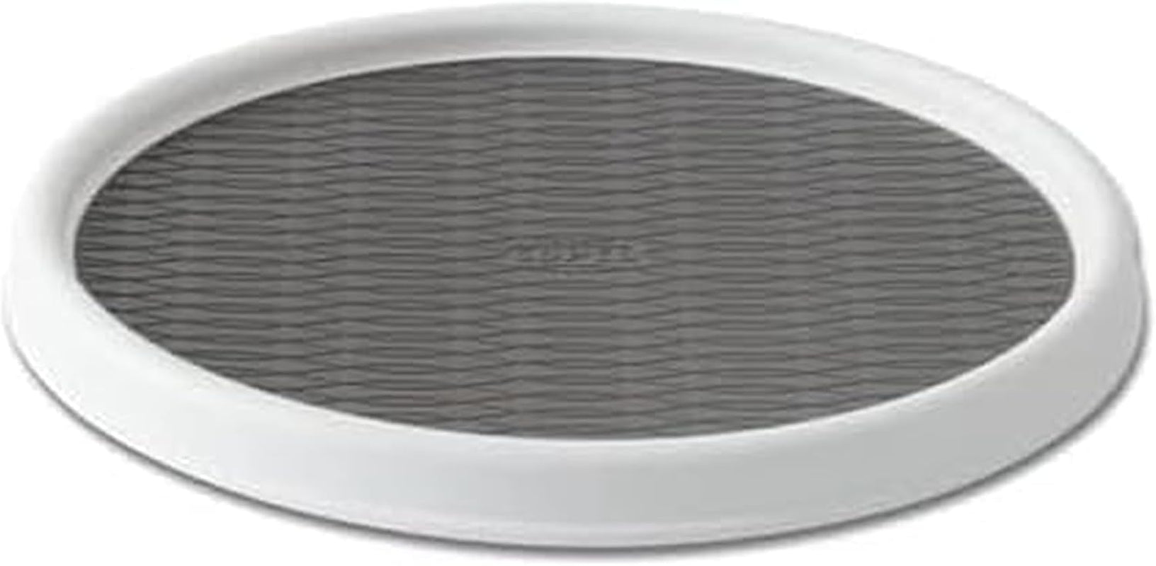 Basics Non-Skid Pantry Cabinet Lazy Susan Turntable, 12-Inch, White/Gray, 1 Count (Pack of 1)