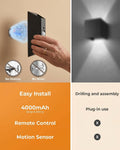 HOEOSE Rechargeable Wall Lights, Magnetic Battery Operated Wall Sconces Set of 2, Wireless Motion Sensor Night Light with Remote, Timer, 3 Color Temps & Dimmable, Wall Lamps for Bedroom, Living Room