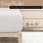 4 Piece Queen Sheet Set - Breathable, Double-Brushed Patterned Cooling Sheets – Oeko-Tex Certified Ultra Soft & Wrinkle-Free 16" Deep-Pocket Queen Sheets - Easy Care Soft Floral Pink