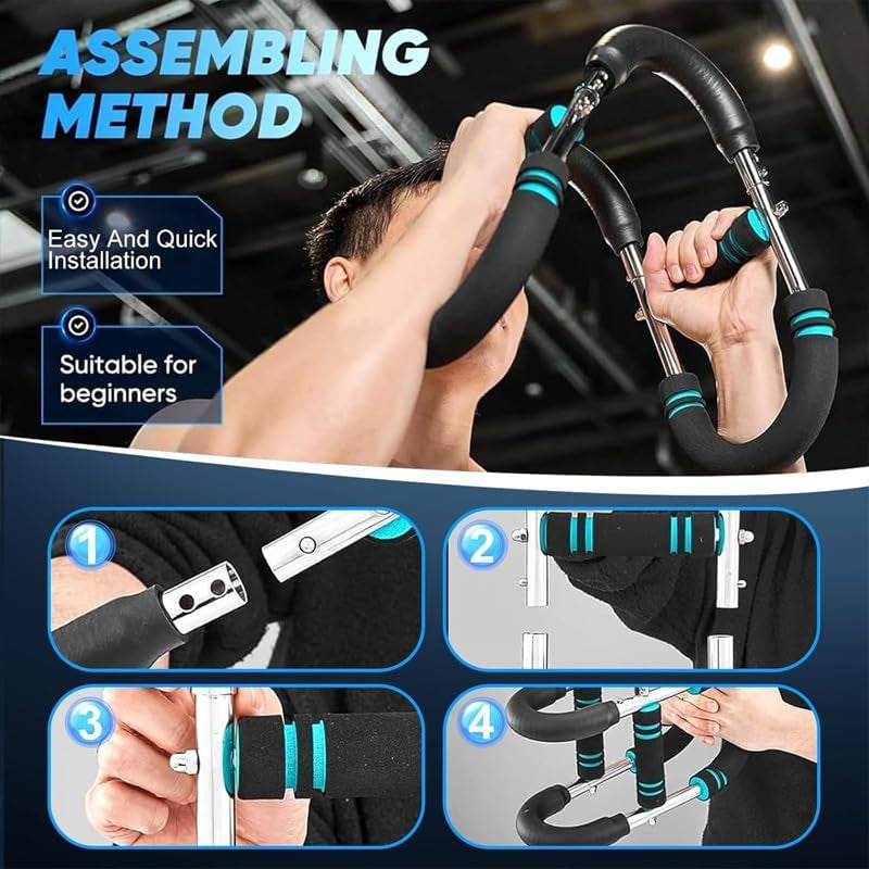 40-100 LBS Adjustable Power Twister Arm Trainer, Forearm Triceps Chest Enhanced Exercise Strengthener, Portable Detachable Spring Resistance Upper Body Fitness Machine for Home & Gym Workout Equipment