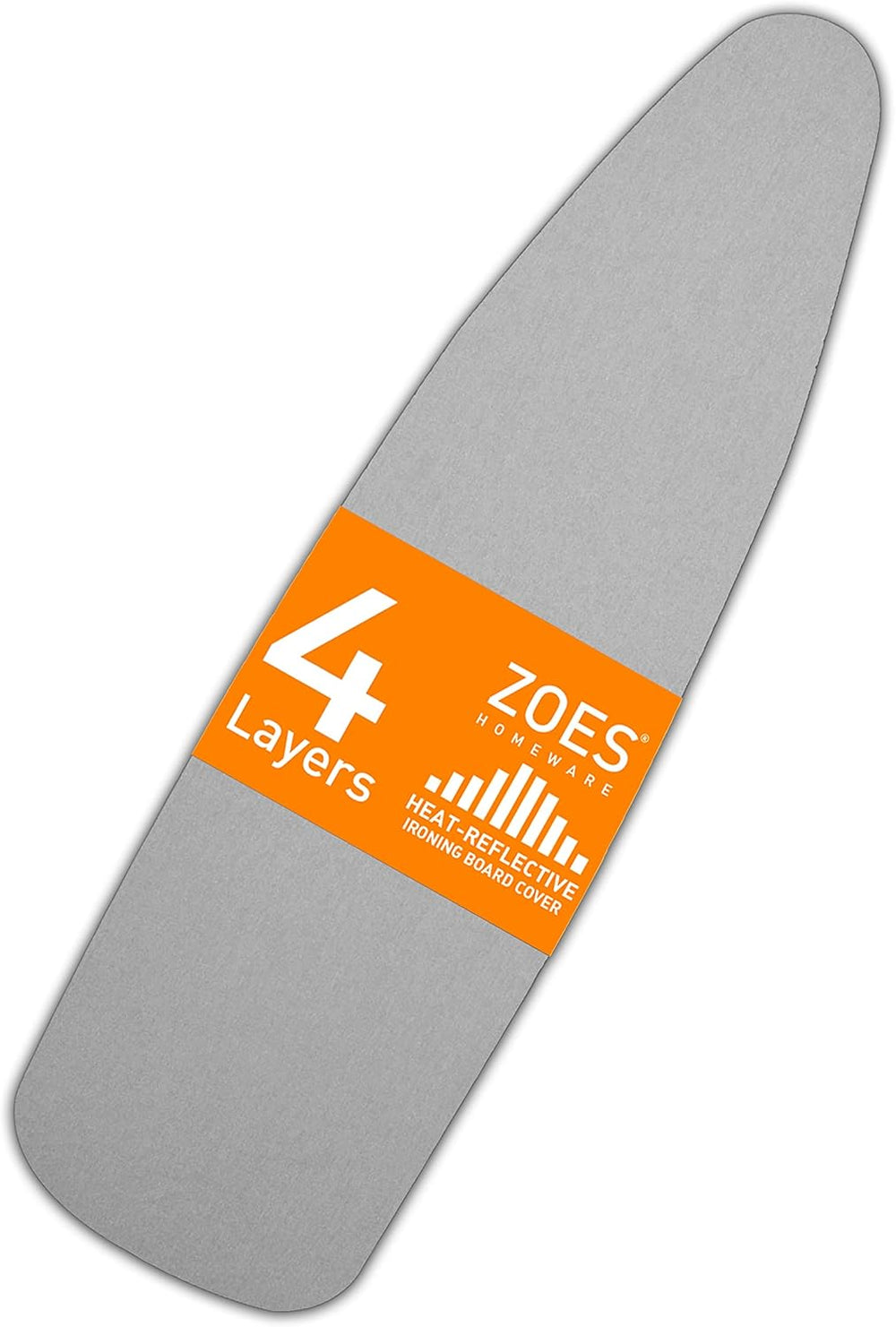 Ironing Board Cover and Pad | 100% Cotton Cover with Padding Standard Size with Aluminum Coating | Heat-Reflective Ironing Board with Elastic Edges Set | 54"X15" Grey