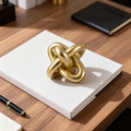 Golden Knot Statue, Three Knot Sculpture Home Decor Accents, Knot Sculptures and Statues for Rustic Coffee Table Living Room Dining Table Entryway Entrance Shelf Small Decorations and Accessories