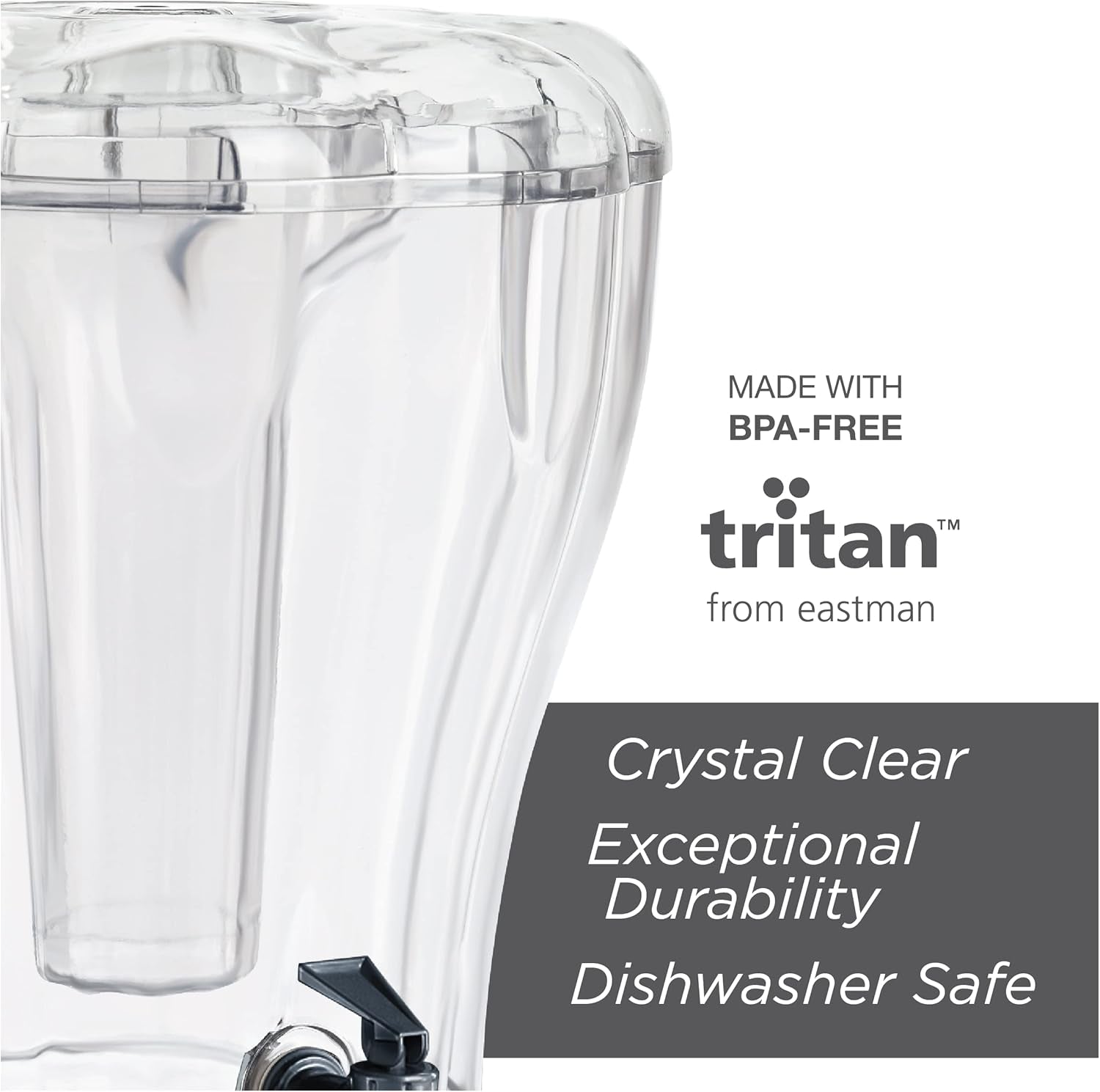3.5 Gallon Clear Drink Dispenser - Built in Ice Cone and Spigot for Easy Pouring - Party-Perfect Serving Station with Chalk Board Tag