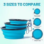 Collapsible Bowl with Cover Lids,2 Pack Dog Travel Bowls Portable Foldable Cat Water Dish Bowl for Pets Walking Parking Camping (Light Blue and Green, Small)