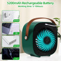 Portable Air Conditioner-5200Mah Rechargeable Personal Air Cooler with 3 Speeds Duration 5-10 Hrs, Quiet Mini Air Conditioner Fan, Desk Cooling Fan for Home, Bedroom, Travel, and Office