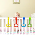4 Pcs Baby Playpen Pull up Rings- Baby Crib Pull up Rings- Baby Walking Exercises Assistant Rings- Baby Bed Stand up Rings Baby Cot Hanging Rings for Infant Baby Toddler