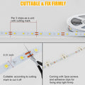 Motion Activated LED Strip Lights, 16.4Ft LED Light Strip with Day or Night 2 Lighting Modes,3 Timing off Modes,Cozy Warm White 12V Plug-In LED Rope Lights for under Cabinet,Kitchen,Stair