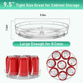 2 Pack 9.5" Lazy Susan Organizer, Lazy Susan Turntable for Cabinet, Spice Organization for Cabinet, Refrigerator, Pantry, Closet, Countertop, Non-Skid Turntable Organizer, Clear