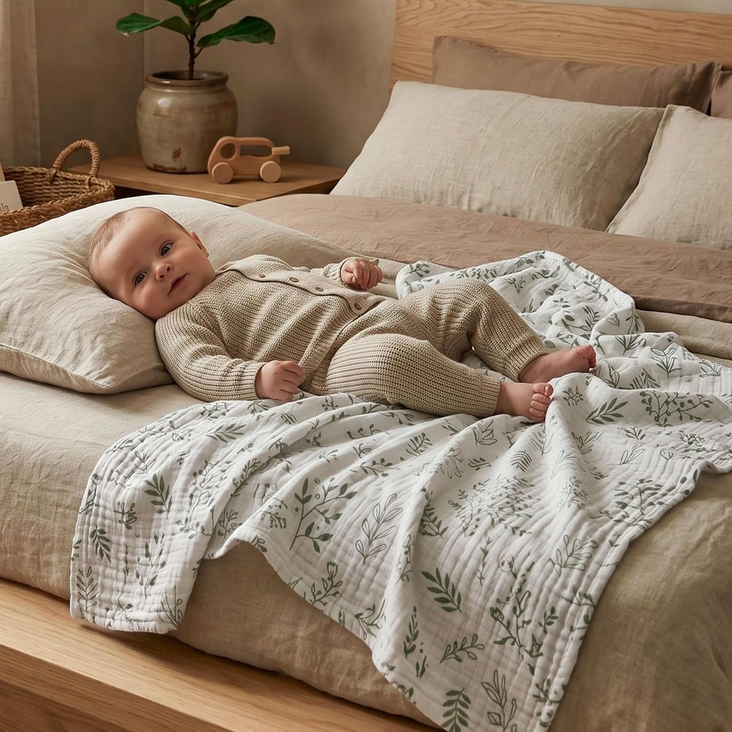 Muslin Swaddle Blankets for Newborn, 3 Pack Breathable Soft Receiving Blanket, Large 38 X 40 Inches Swaddle Wrap Burping Clothes, Essentials Infant Shower Items, Toddler Gift (Bright Colors)
