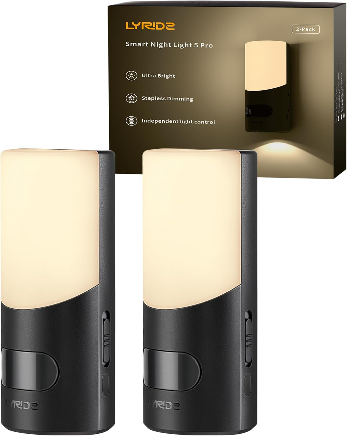 Motion Sensor Wall Sconce (2 Pack), up & down Dual Beam Night Light, 270-Day Battery Life, Wireless Magnetic Stick-On Hallway Lights, Dimmable LED for Stair, Bedroom, Bathroom (Warm White)