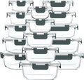 30 Pieces Glass Food Storage Containers with Snap Locking Lids,Glass Meal Prep Containers Set - Airtight Lunch Containers, Microwave, Oven, Freezer and Dishwasher