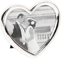 Contemporary Silver Plated Heart Shaped Photo Frame Holds a 4" X 4" Photograph by Happy Homewares