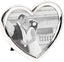 Contemporary Silver Plated Heart Shaped Photo Frame Holds a 4" X 4" Photograph by Happy Homewares