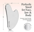 Stainless Steel Gua Sha Facial Tools - Guasha Tool for Face, Face Sculpting Tool, Neck Massager, Double Chin Reducer Gua Sha Tools, Lymphatic Drainage Massager, Facial Skin Care - Silver