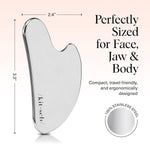 Stainless Steel Gua Sha Facial Tools - Guasha Tool for Face, Face Sculpting Tool, Neck Massager, Double Chin Reducer Gua Sha Tools, Lymphatic Drainage Massager, Facial Skin Care - Silver