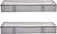 under Bed Storage Bags for Clothes and Blankets, Foldable Fabric Zipper Container with Clear Window and Reinforced Handles, Space Saving, 18 X 42 X 6 Inches, Gray, 2-Pack