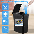 Bathroom Trash Can with Lid,  2 Pack 2.2 Gallon Automatic Touchless Garbage Can, Small Motion Sensor Smart Trash Can, Slim Waterproof Trash Bin for Bedroom, Bathroom, Office, Living Room (Black)