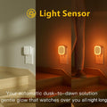 2 Pack Amber Night Light, Dusk to Dawn Sensor, Warm Glare-Free Reflected Glow, 3-Level Dimmer, Auto On/Off, Plug-In LED Nightlight for Bedroom, Kids, Bathroom, Sleep, Baby Nursery, Toddler