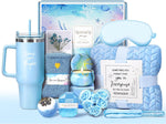 Birthday Gifts for Women, Self Care Get Well Soon Gifts, Ocean Relaxing Spa Gift Basket W/ Luxury Flannel Blanket & 40 Oz Tumbler, Thinking of You Gifts, Christmas Gift for Mom Wife Sister Friend