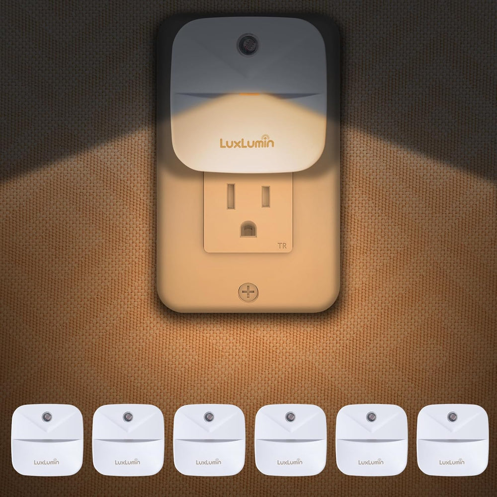 LED Night Lights Plug into Wall with Dusk-To-Dawn Sensor, Automatically Turn on and Off,Night Light for Kids,Bedroom,Bathroom,Stairs,Warm White, 6 Packs