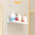 Floating Shelves â€“ Acrylic/Pet Wall-Mounted No Drill Storage with Adhesive, Invisible Bathroom & Bedroom Shelving for Kitchen, Living Room, Transparent Decor (White, 2-Piece Set)