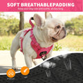 Reflective Dog Harness No Pull Dog Vest Harness with Handle,No Choke Adjustable Soft Padded Pet Vest for Small Dogs,Pink Dog Galters