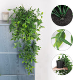 Fake Hanging Plants, Artificial Small Potted Plants for Indoor Outdoor Aesthetic Office Living Room Shelf Decor (1 Pack)