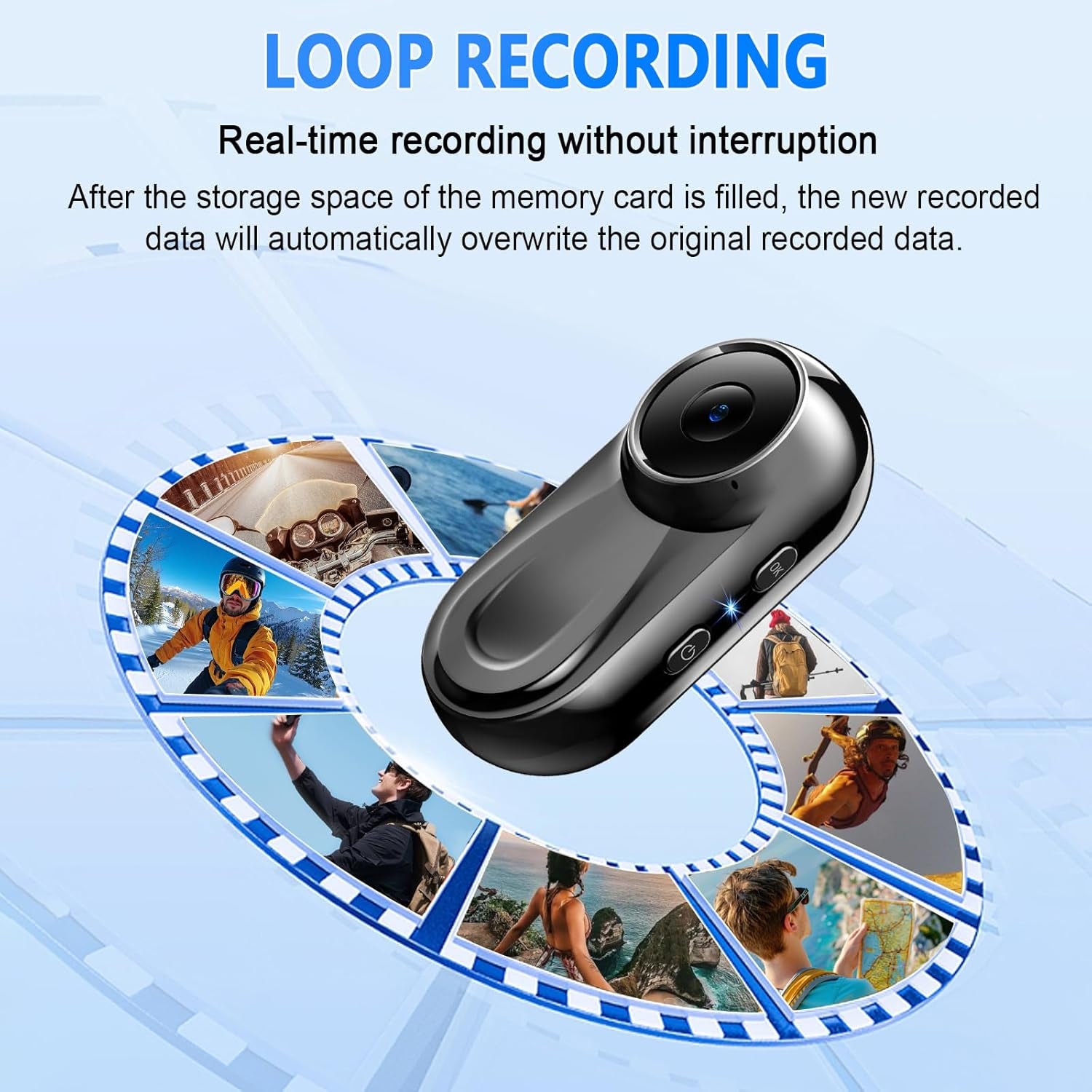 Mini Body Camera 1080P, 512G Thumb Action Camera Hands-Free Recording, Magnetic Vlogging Cam with 360° Rotate, Wearable Video Recorder for Cyclingtraveling/Motorcycle(Sd Card Not Included) Black