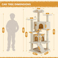 54 Inch Cat Tree Tower with Scratching Post, Multi-Level Cat Condo Pet House Play with Stable Base, Beige