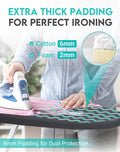 2025 Reinforced Ironing Board Cover and Pad, 15X54 Standard Size, Extra Thick Padding and Heat-Reflective Aluminium Coating, Multi-Layer Design with Elastic Edges Set, Black