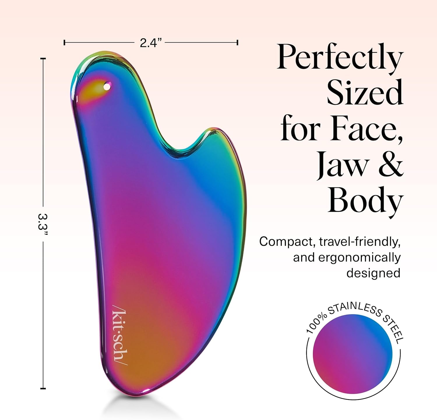 Stainless Steel Gua Sha Facial Tools - Guasha Tool for Face, Face Sculpting Tool, Neck Massager, Double Chin Reducer Gua Sha Tools, Lymphatic Drainage Massager, Facial Skin Care - Iridescent