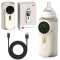 Portable Baby Bottle Warmer, Baby Milk Warmer, Rechargeable 8000Mah Battery, Breast Milk Warmer with Defrost Function, Compatible with All Baby Bottles Ideal for Home and Travel Use