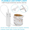 2 Pack Rechargeable LED Strip Lights with Motion Sensor -  2M Cool White LED Closet Light Motion Activated, under Cabinet Strip Light