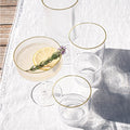 Stax Optic Acrylic Twist Drinking Glass - Clear with Gold Rim - 15.6 Oz - Set of 6
