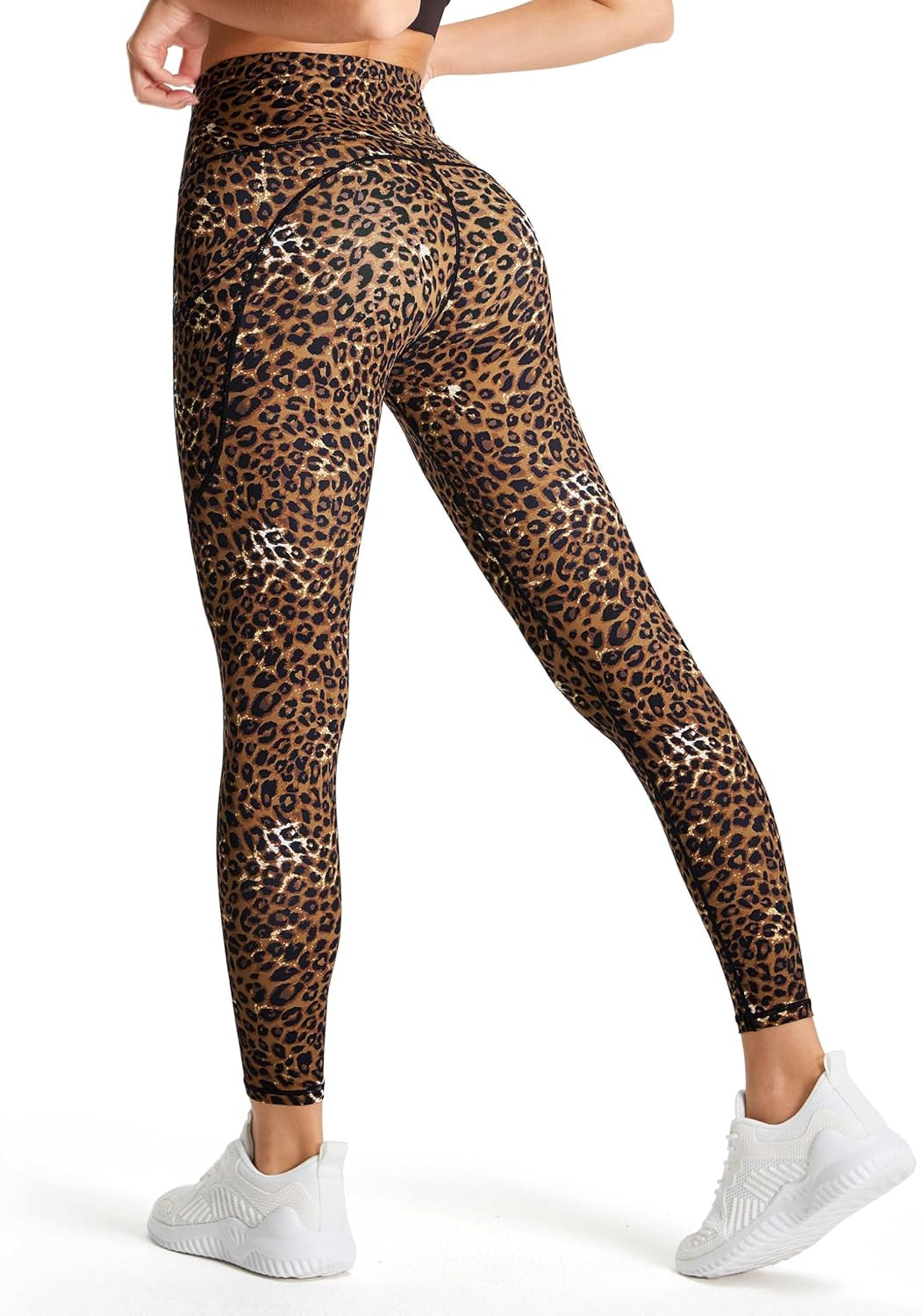 Thick High Waist Yoga Pants with Pockets, Tummy Control Workout Running Yoga Leggings for Women