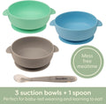 Silicone Baby Bowls with Suction Set - Strong Suction Design for Toddlers 1-3, Easy-Grip Baby Spoon for Self-Feeding, BPA Free Feeding Bowls, 4-Piece Set