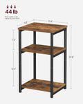 BARNET Collection - Side Table, Small End Table for Living Room, Modern Tall Nightstand, Bedroom, Office, Bathroom, Steel Frame, Rustic Brown and Ink Black ULET273B01