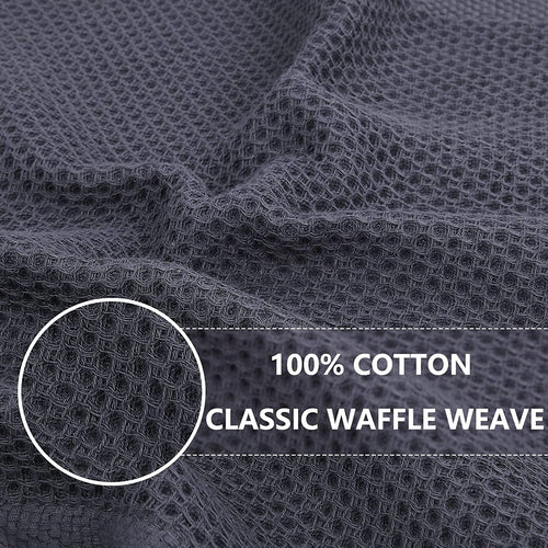 100% Cotton Waffle Weave Kitchen Dish Cloths, Ultra Soft Absorbent Quick Drying Dish Towels, 12 X 12 Inches, 6-Pack, Mixed Color