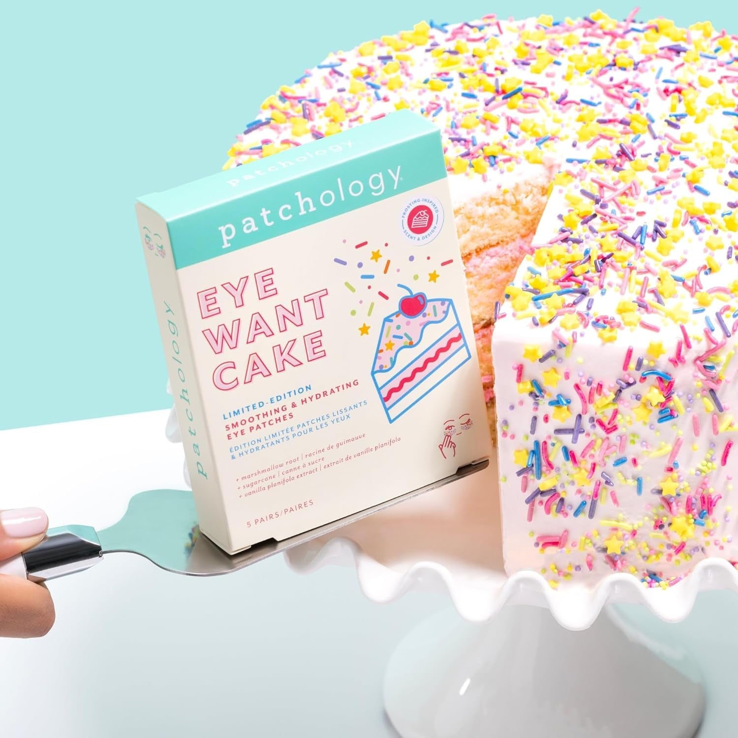 Eye Want Cake Hydrating & Smoothing Eye Patches – under Eye Masks for Puffy Eyes, Dark Circles, and Fine Lines – Birthday Cake Inspired Self-Care Essentials, 5-Pack