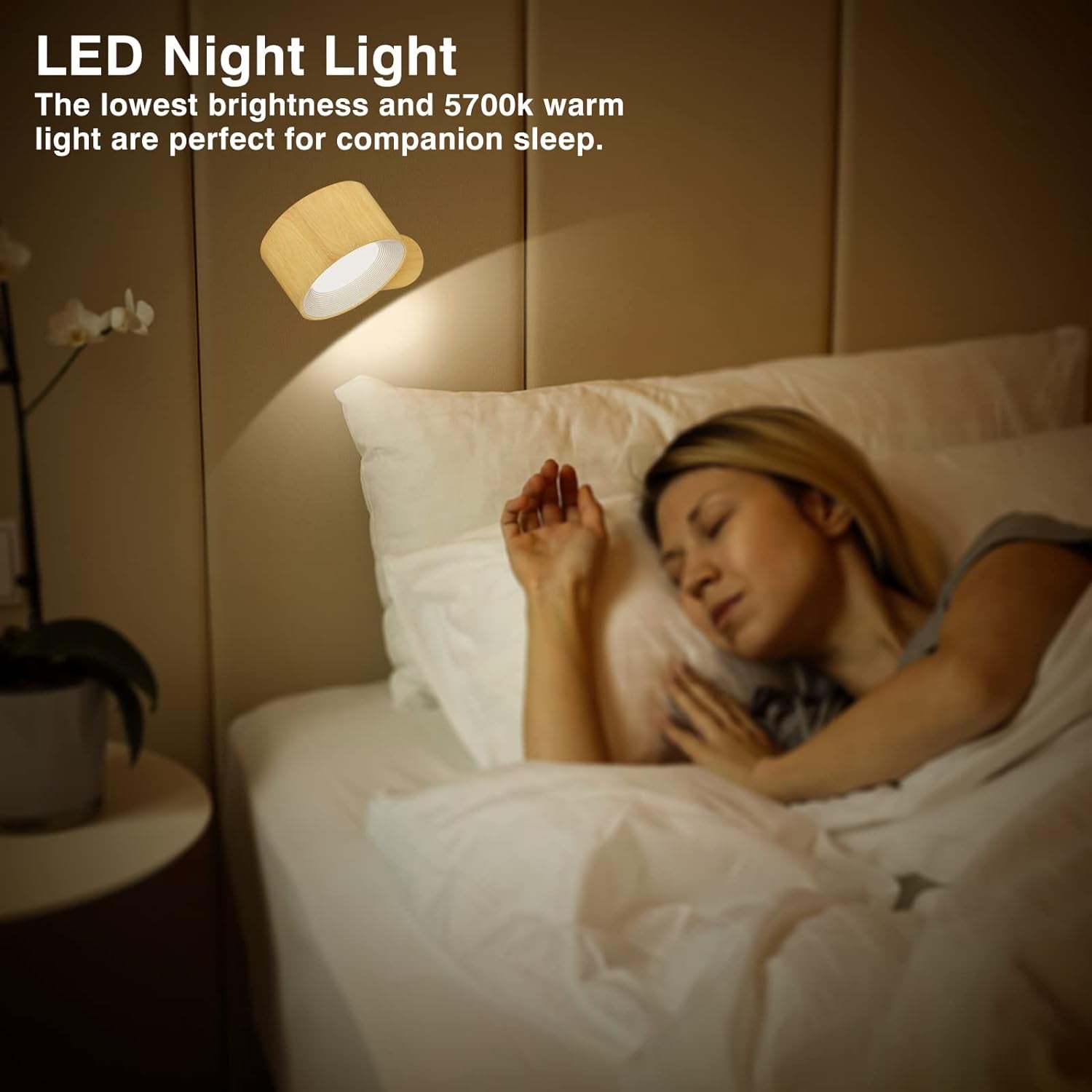 LED Sconces, Wall Mounted Lamps with Rechargeable Battery Operated USB Port 3 Color Temperatures & 3 Brightness Levels 360Â°Rotate Magnetic Ball, Cordless Lights for Reading Bedside