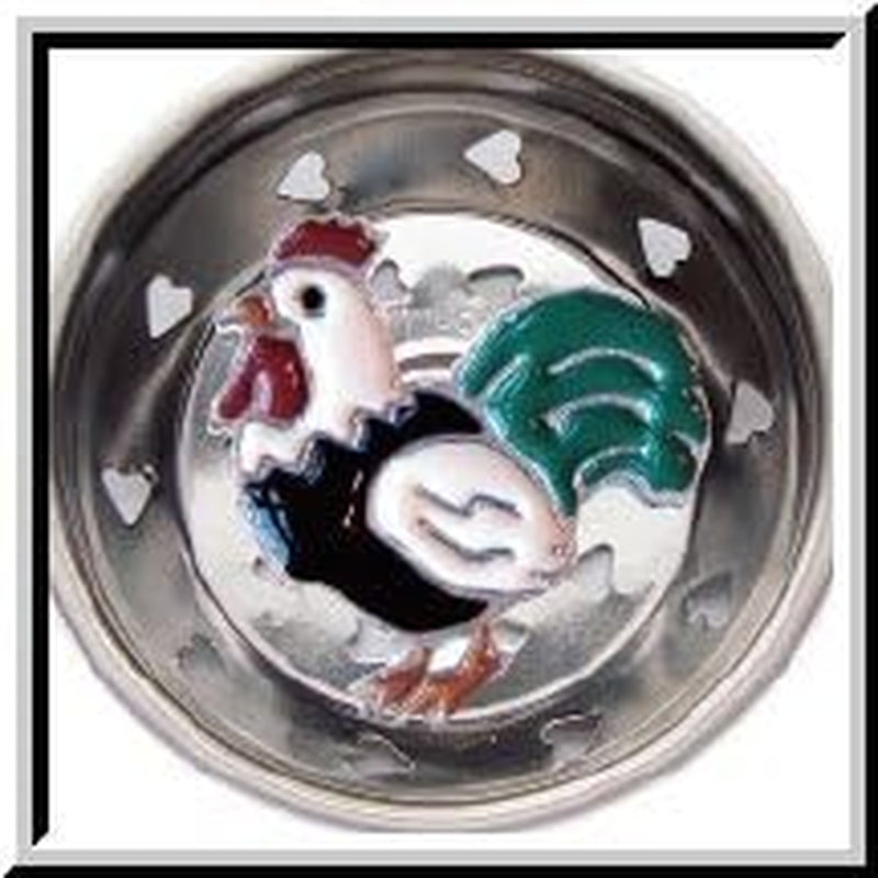 7806 Enamel Kitchen Strainer Green Tail Rooster