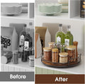 2 Pack 9'' 10'' Lazy Susan Turntable Organizer for Table Top Cabinet, Wooden Lazy Susan for Kitchen, Pantry, Countertop, Bathroom Vanity, Spice Organization, Wood Decor